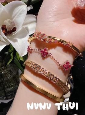 古法花丝鎏彩碎冰冰铜钱手镯