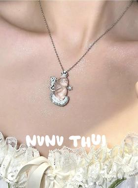 花仙子天然白玉髓高冰水沫玉天使