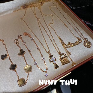 古法花丝鎏彩 碎冰冰葫芦繁花手链 新中式 点钻平安锁项链 套装