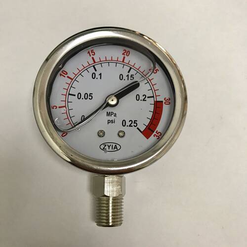 Zyia 压力表 yn-60 yn-63 径向 0-0.25mpa 35psi 螺纹ZG1/4 60mm