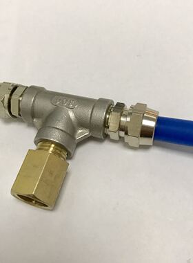 两件式气管快拧三通 m14x1.5-8mm 内螺纹m14x1.5 快拧8mm pu气管