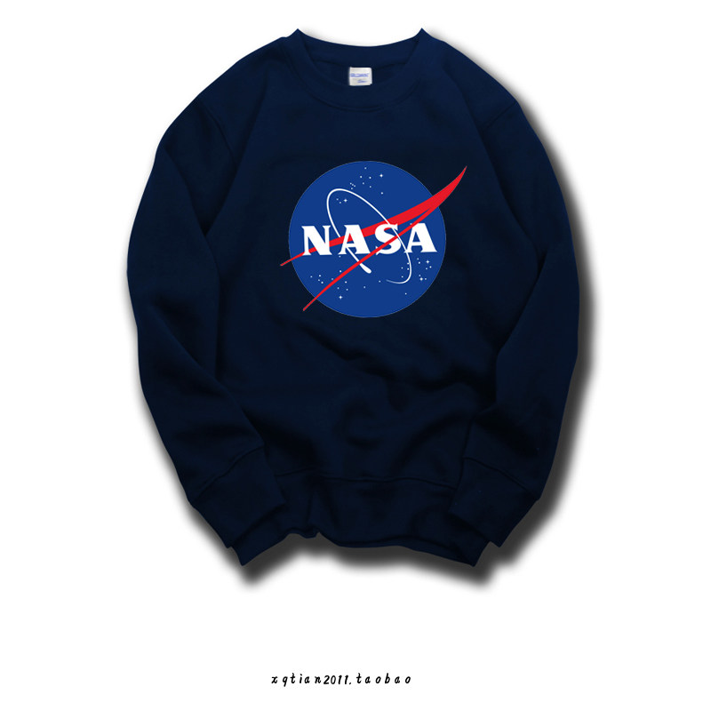美国航天NASA宇航员航空抓绒圆领卫衣长袖潮男女情侣外套秋冬装