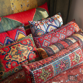 原创复古厚麻长条抱枕可定制带芯民族风双面长靠枕波西米亚靠垫