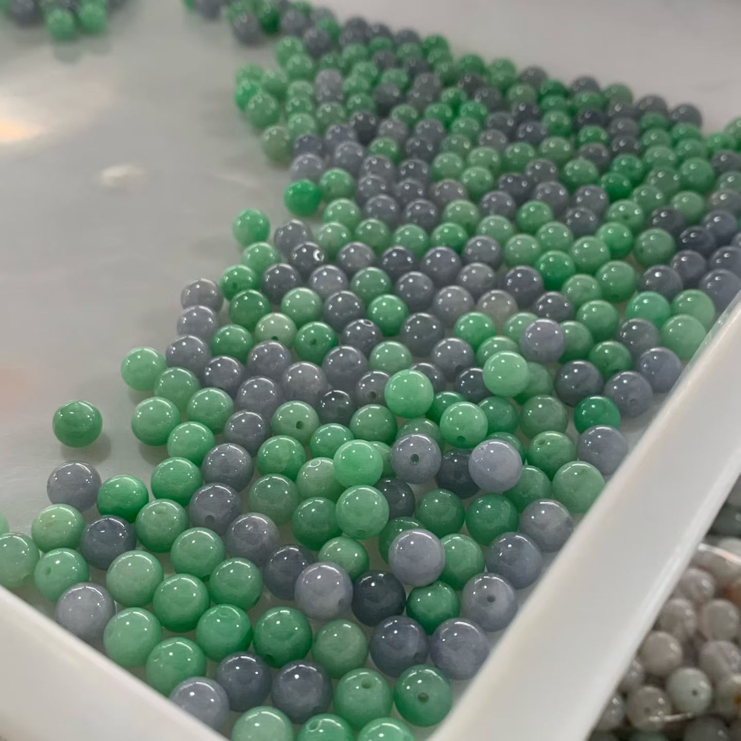 精品翡翠紫绿色散珠圆珠纯天然缅甸玉石翡翠珠子手链项链DIY配珠