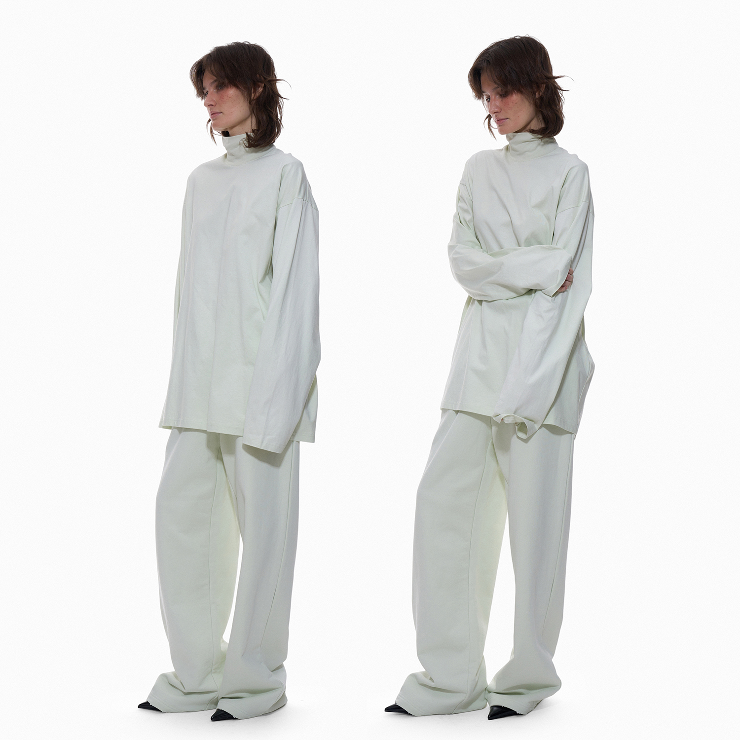 亚文化时髦长袖T恤阔腿运动裤女