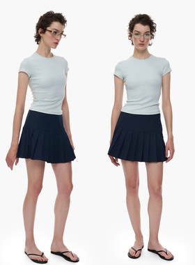 no INFO 松弛优秀 miu系藤校学院百褶裙格纹西装裙短裙a字半身裙