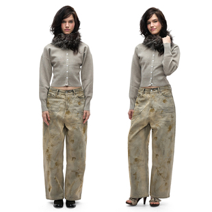 no info‘高净值画像’老钱风质感纽扣修身短款针织开衫早春新款