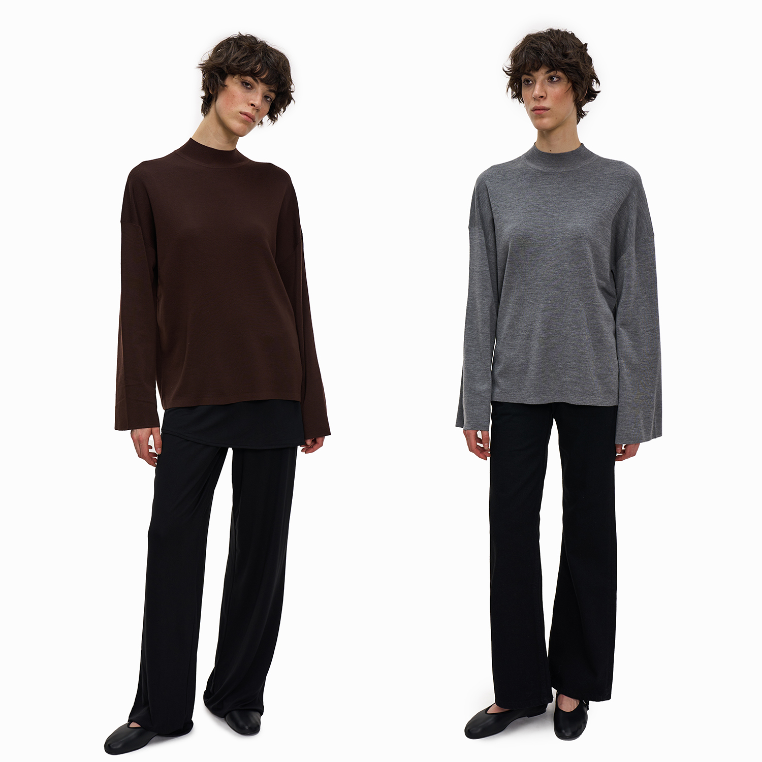 软糯美丽诺羊毛长袖针织毛衣女