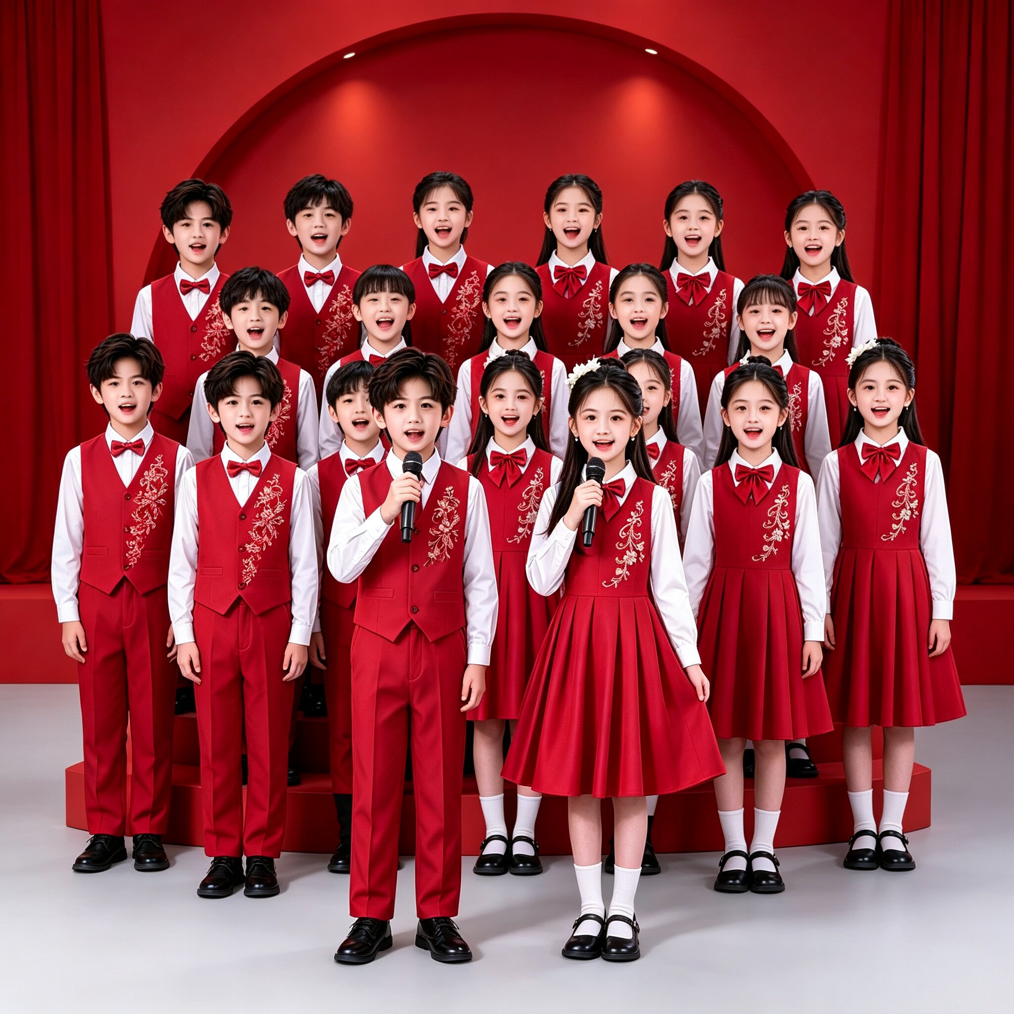元旦新款大中小学生大合唱演出服爱国朗诵诗歌表演服支持人礼服秋