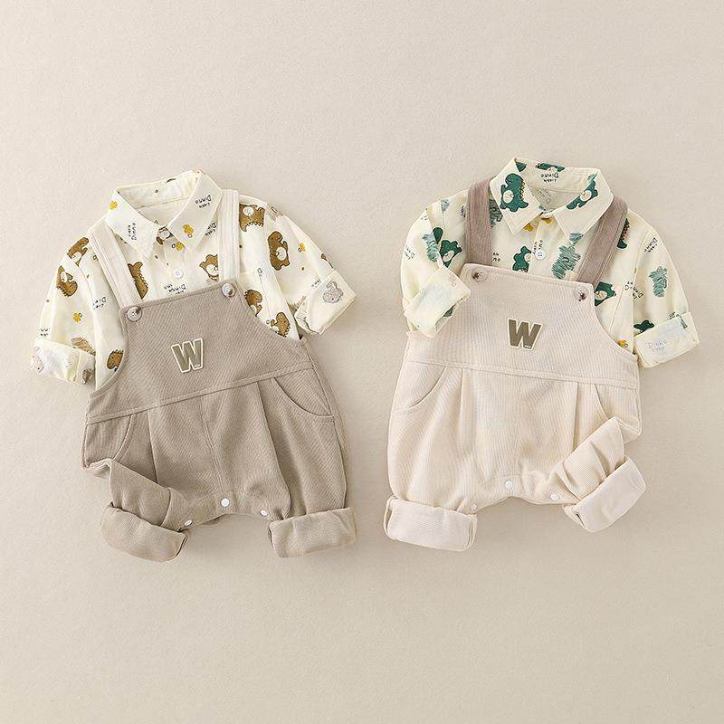 2025年春季新款婴幼儿男宝宝套装婴幼儿洋气可爱款背带裤衬衫两件,童装/婴儿装/亲子装,儿童运动套装,淘宝优惠券,粉丝福利购,淘宝优惠卷