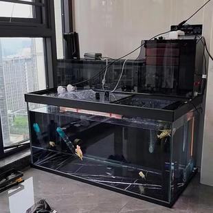 沉淀仓水切割一体双层抽屉式 干湿分离上滤鱼缸顶滤海水缸龟缸定制