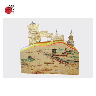 【汉礼物】武汉黄鹤楼文创便签本江汉揽胜图系列便签本+书签套装