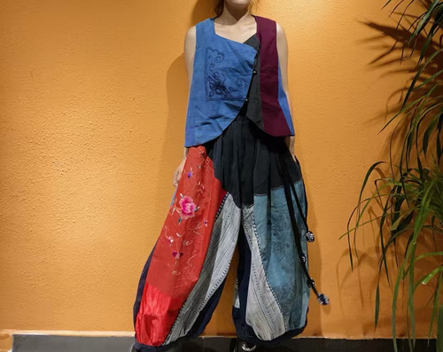 民族风手工老绣时尚个性套装