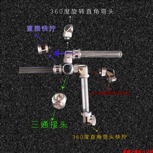 无限扩展试管蚂蚁巢水冷连接配件360度90度直角弯头直接快拧三通