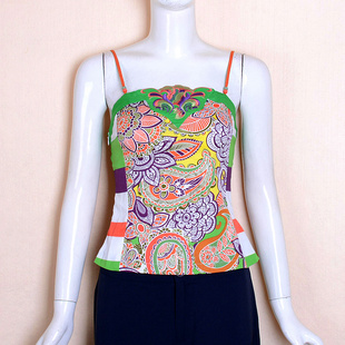 金帛锦2025夏女装 2XL 吊带肚兜绿尾货刺绣内搭国潮尾货 捡漏S