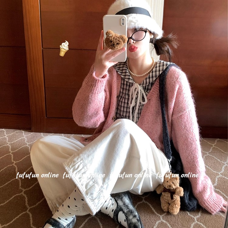 fufufun「本期必入！」原创细节褶皱灯芯绒九分裤日系宽松阔腿裤