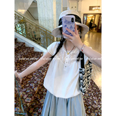 fufufun「芭蕾协奏曲」双层小飞袖 拼接精致刺绣花苞衬衣