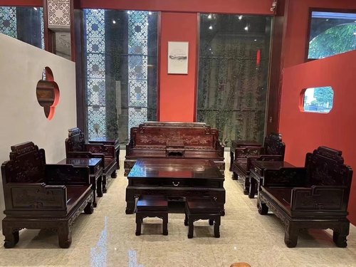 中乐红木 印度小叶紫檀国宾款沙发13件檀香紫檀别墅客厅明清家具