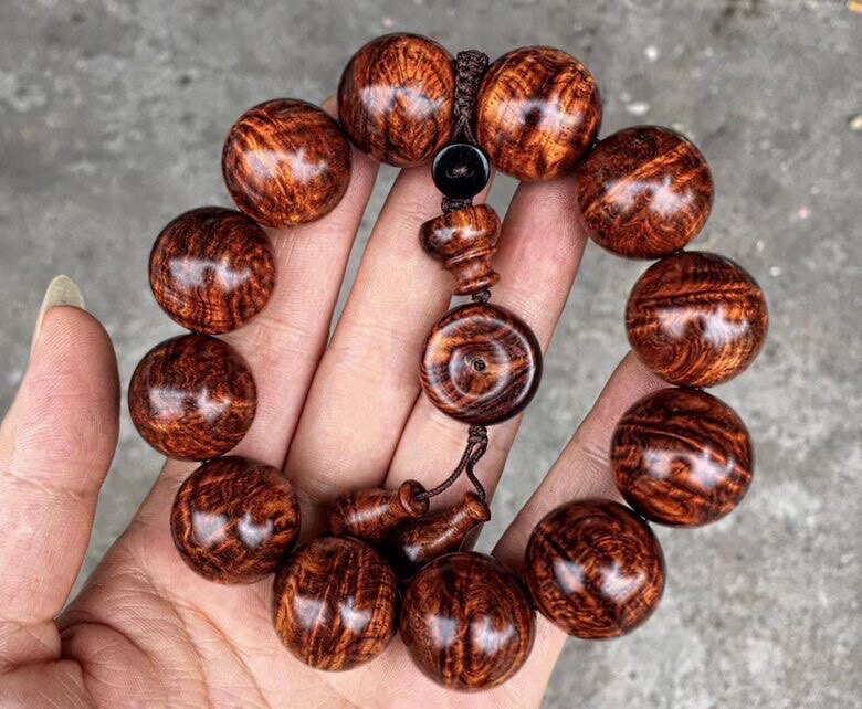 海南黄花梨紫油梨手串2.0男老料海黄佛珠手链降香黄檀鬼眼对眼