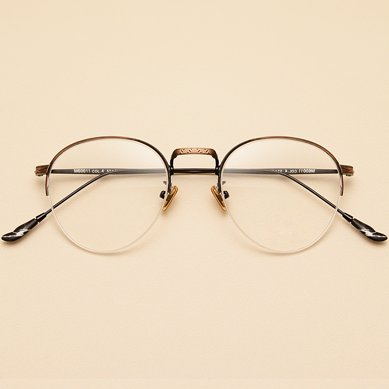 复古潮款细框眼镜架 男款金属圆形眼镜框 配近视眼镜女潮配防蓝光