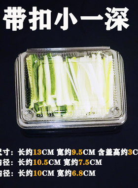 带扣小一深一次性透明黄瓜条方形带盖烤鸭葱丝调料盒子打包包装盒
