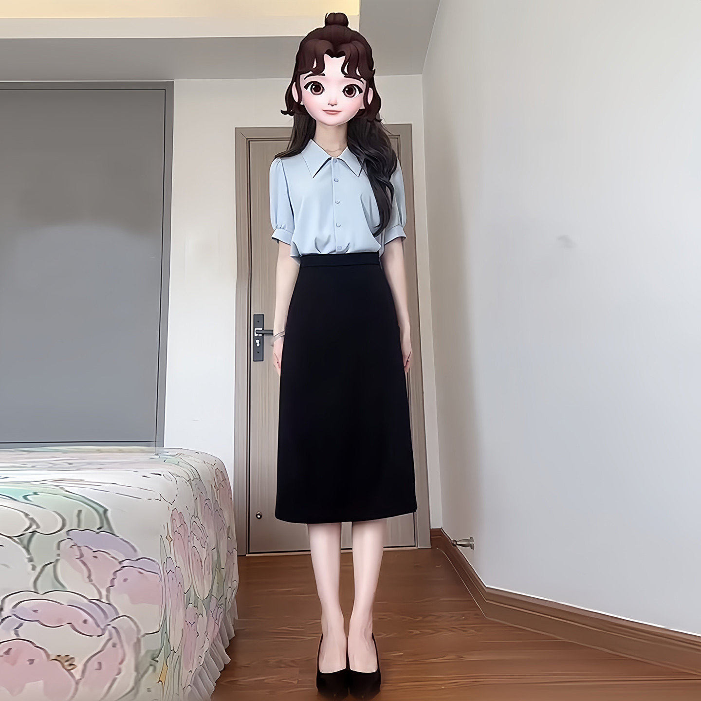 短袖衬衫女职业半身裙