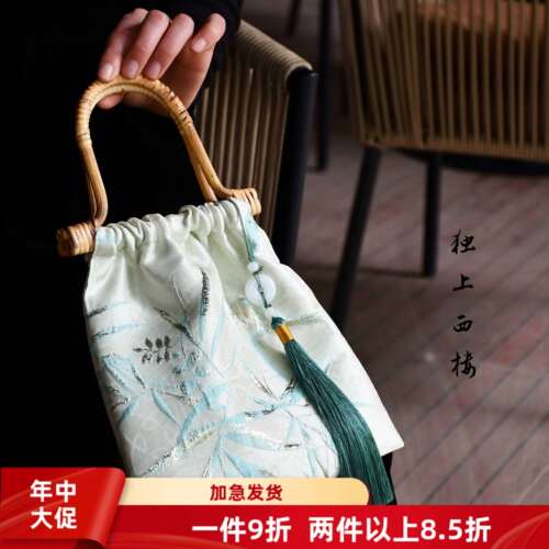 竹挽女包非遗手工包宋锦口金包