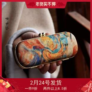 眼镜盒合集-古风刺绣真丝宋锦织锦中式收纳盒非遗口金包DIY材料包