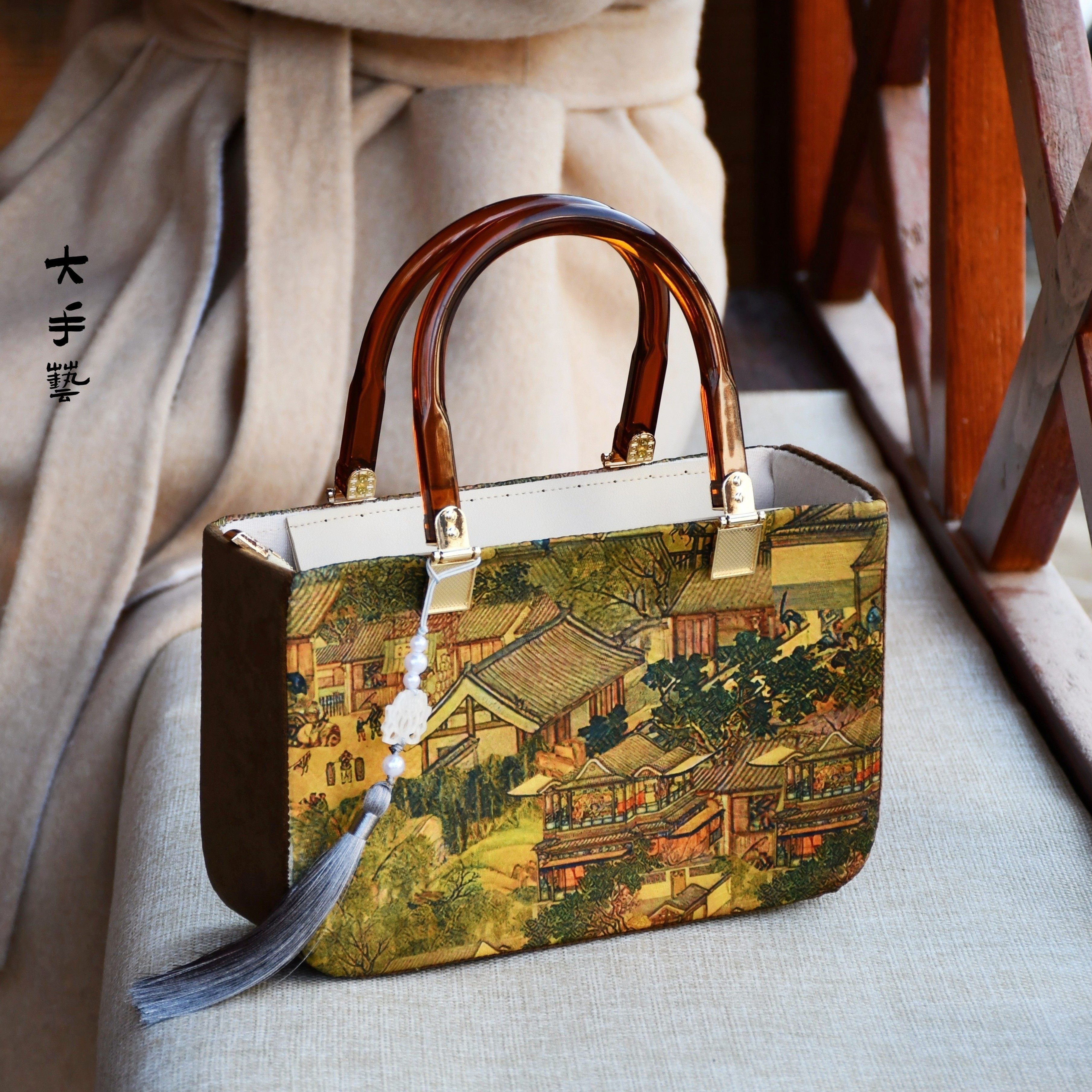 琥珀包-新中式非遗宋锦锦缎真丝原创手工包口金包DIY材料包,居家布艺,缝纫DIY材料套装,淘宝优惠券,粉丝福利购,淘宝优惠卷