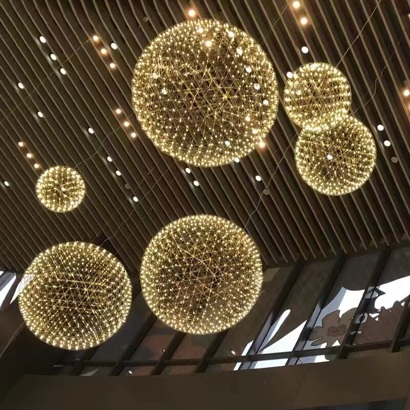 工业风满天星铬白暖色吊灯