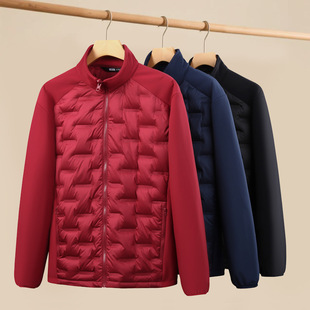 2025秋冬胖哥加肥加大男士轻薄羽绒服大码男装立领无帽羽绒服男款