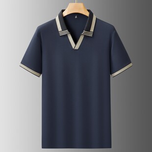 夏季 加肥大码 潮流汗衫 半袖 胖子哥休闲棉质翻领短袖 polo衫 T恤男式