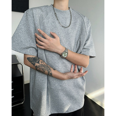 重磅螺纹大码宽松短袖T恤