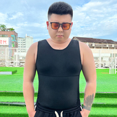 男士 藏肉神器3代胖子肥佬大肚腩雌化胸收腹束胸束身高弹冰丝背心