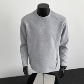 美式 卫衣胖子百搭打底套头上衣 2025秋新款 解构拼接长袖 T恤男大码