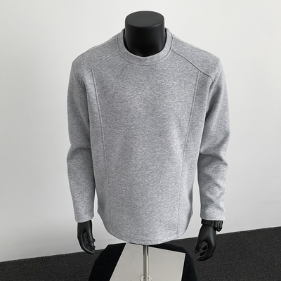 美式解构拼接长袖T恤男大码2025秋新款卫衣胖子百搭打底套头上衣