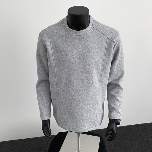 美式解构拼接长袖T恤男大码2025秋新款卫衣胖子百搭打底套头上衣