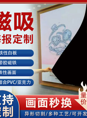 磁吸文化墙定制海报可擦搽铁力吸员工风采PVC公司照片办公室车贴