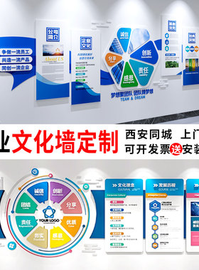 企业文化墙定制设计制作展示墙公司形象墙办公室背景墙高端定制