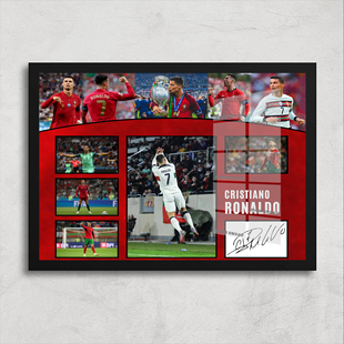 罗纳尔多C罗签名海报纪念相框摆件生日礼物足球周边装饰画框卧室