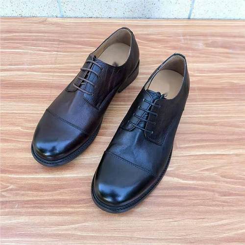 外贸英伦手工休闲皮鞋男真皮圆头