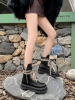 Martens, летние короткие сапоги на платформе, из натуральной кожи, женский стиль, коллекция 2023, средней длины, подходят для весны и осени