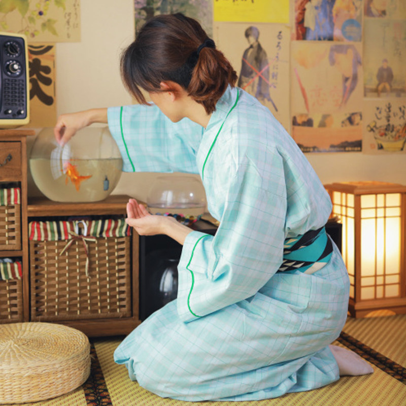 일본 순면 목욕 가운 남성 봄 여름 얇은 잠옷 기모노 유카타 신선한 가디건 확장 홈 일본식 재킷