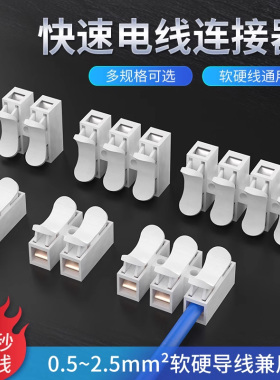 按压式接线端子电线连接器快速接头LED筒灯二进二出接电线CH2纯铜