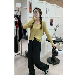 长袖 简约毛衣短款 上衣 糖果色软糯别致舒适开衫 sieyiu温柔系针织衫