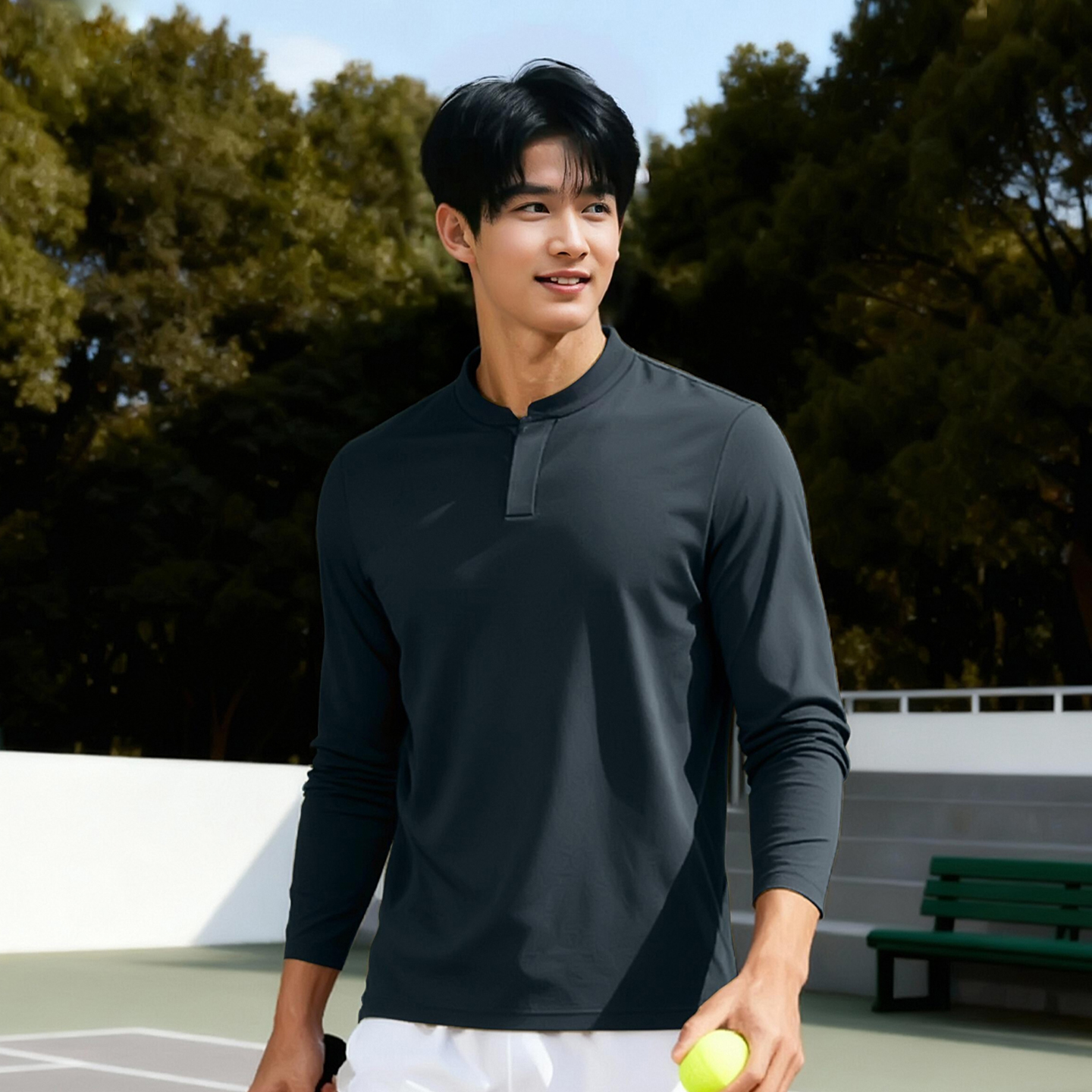 寻路人专业网球长袖透气速干打底