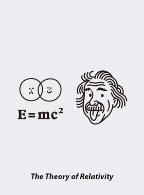 NEUF弗防水纹身贴 相对论黑白字母科学公式吐舌头的爱因斯坦
