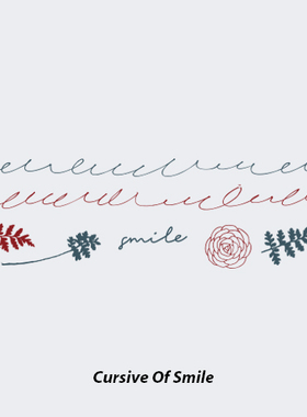 NEUF弗 创意防水纹身贴《草书微笑》书写的笔迹蔷薇叶片唯美手链