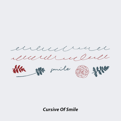 NEUF弗 创意防水纹身贴《草书微笑》书写的笔迹蔷薇叶片唯美手链