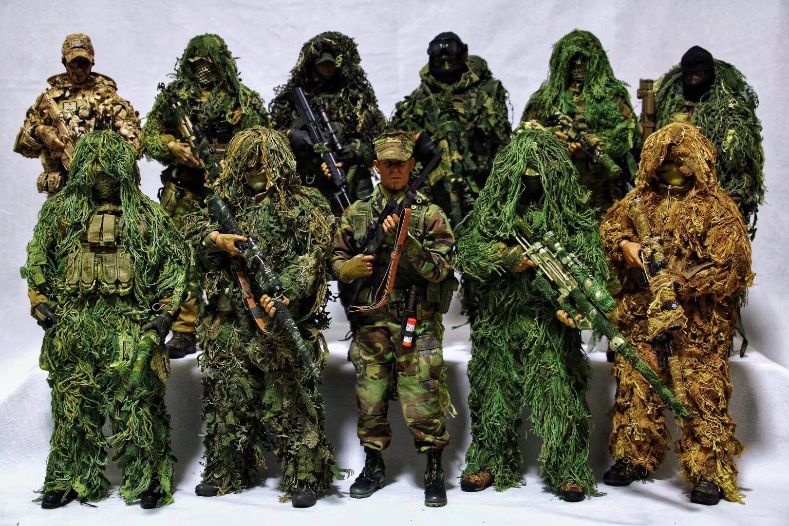 1:6 军事 兵人 狙击手 吉利服 diy改造 代工 定制